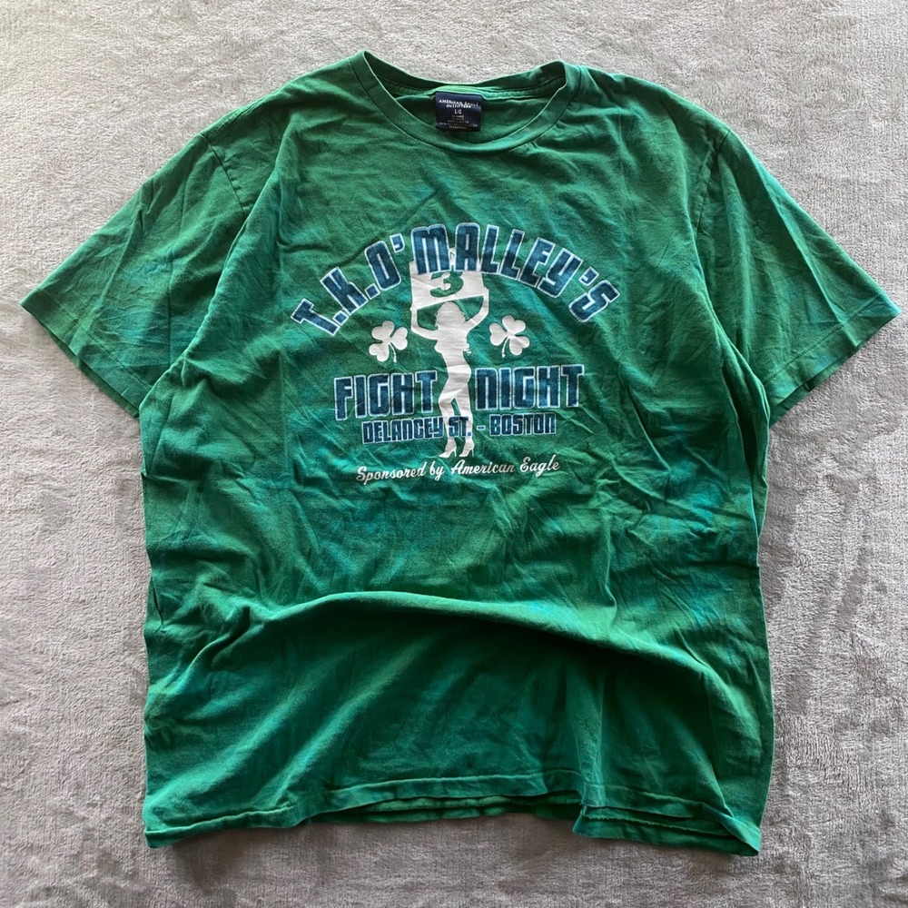 American Eagle T.K. O'Malley's Fight Night Boston Green Graphic T-Shirt Mens L